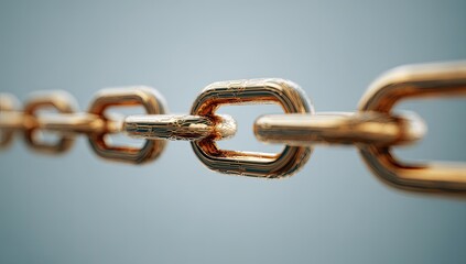 Fototapeta premium Close-up of a gold chain link