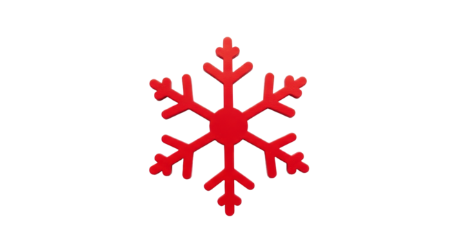 Isolated Red Snowflake
