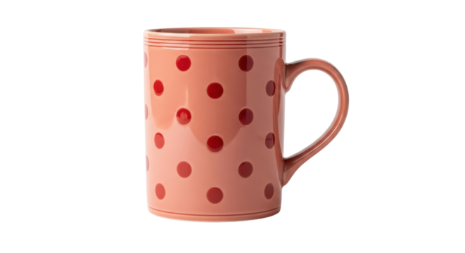 Isolated Red Dotted Mug