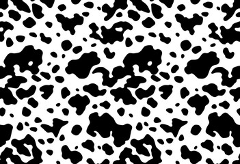Seamless vector cow print pattern in black and white, illustration, style