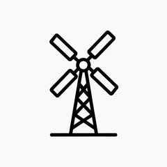 windmill silhouette vector