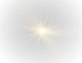 PNG radiant sun with magical flash and gold glow effect featuring explosion spark, violet lens flare, isolated spot, and science-inspired rays for background or object highlight design