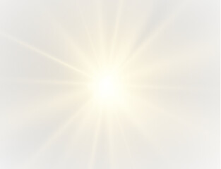 PNG abstract spotlight with sunlight spark and glowing flare effect combined with bokeh illumination, optical rays, isolated glare and radiant sun for space or energy background illustration