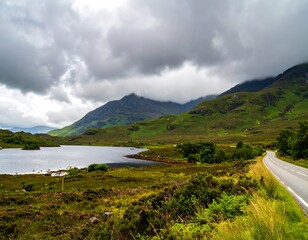 Scenic mountain lake vista