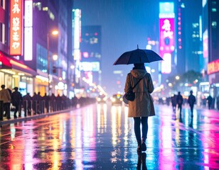 &bdquo;Cyberpunk fashion and futuristic urban lifestyle with neon lights and high-tech clothing.&ldquo;