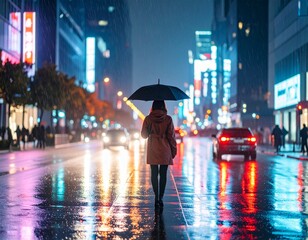 &bdquo;Cyberpunk fashion and futuristic urban lifestyle with neon lights and high-tech clothing.&ldquo;