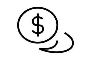 Obraz premium The image shows a line icon of money or financial transaction.