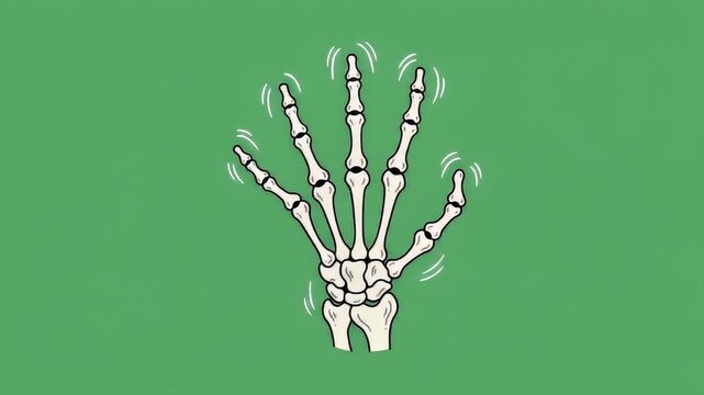 Skeleton hand bone Halloween green screen animation