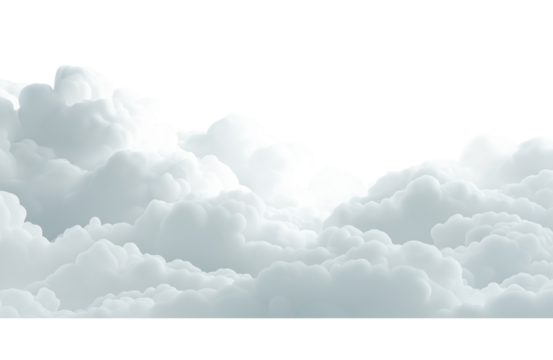 colorful sunset clouds isolated on white or transparent png