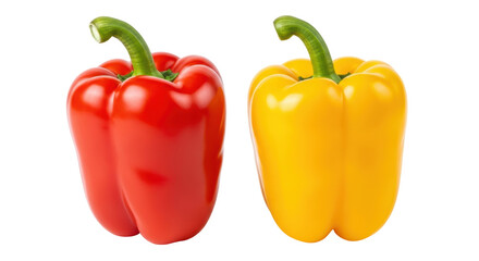 Isolated Red and Yellow Bell Peppers