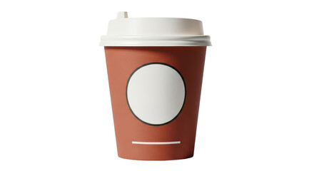 Isolated Brown Coffee Cup with Lid