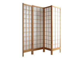 Light beige wooden room divider with rectangular panels