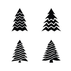 Christmas Tree Silhouette Vector Set