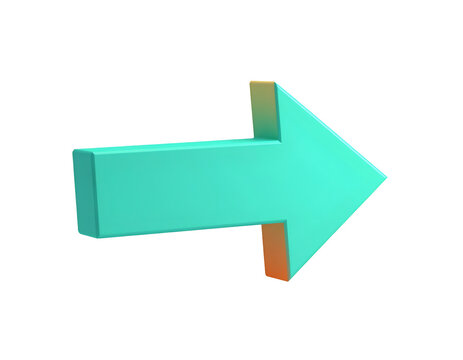 Green Arrow Sign on White Background: A vibrant green arrow symbol pointing towards the right, symbolizing direction, progress, and guidance on a clean backdrop.
