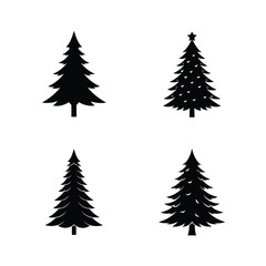 Christmas Tree Silhouette Vector Set