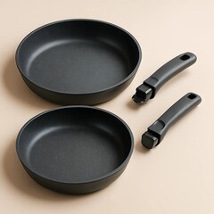 Premium Non-Stick Frying Pan Set with Detachable Handles &ndash; Modern Minimalist Design