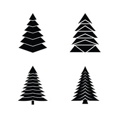 Christmas Tree Silhouette Vector Set