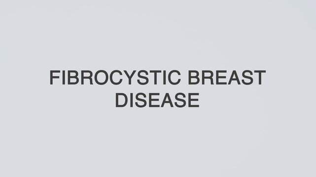 Fibrocystic breast disease word diagnosed with a stethoscope held in hand on a white background, illustrating benign breast condition, medical evaluation, healthcare concept, and awareness