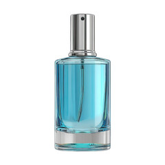 Light-blue glass perfume bottle with silver cap (1)