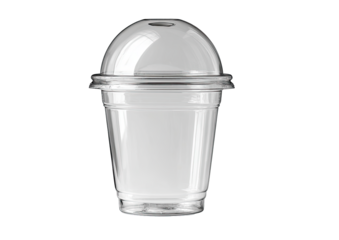 Clear plastic cup with dome lid (1)