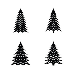 Christmas Tree Silhouette Vector Set