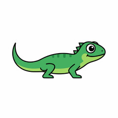The flat color of a lizard white background