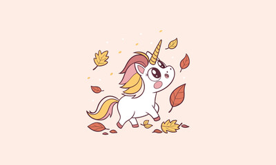 Unicorn in Hoodie Surrounded by Hearts