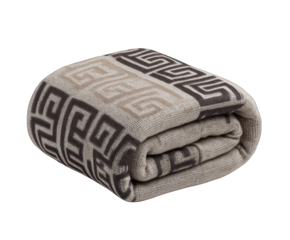 Folded blanket with Greek key pattern