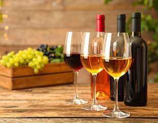 Fototapeta premium red wine and grapes