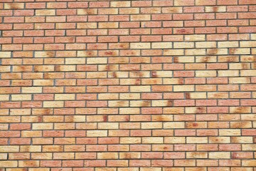 A red brick wall background texture.