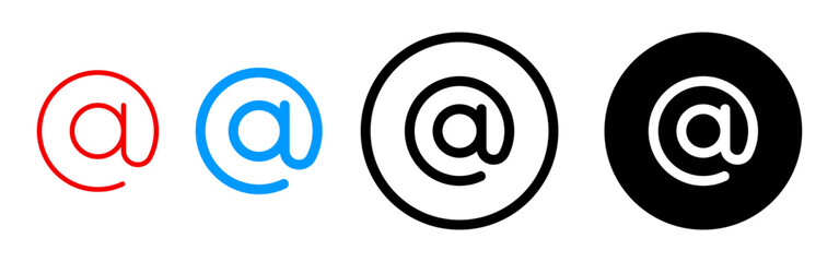 Vector isolated At the rate icon set in outline and fill