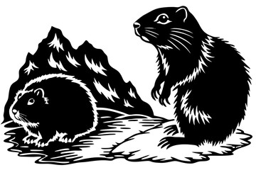 Vector illusion of squirrel on white background