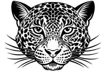 Vector art of silhouette of a leopard head 
