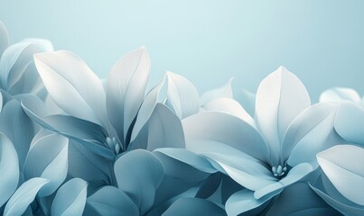 Visually soothing abstract background featuring delicate flower petals arranged in a minimalist style, providing ample space for text. The soft tones and clean design create a calm, Generative AI