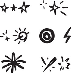 Hand Drawn Stars and Explosion Elements