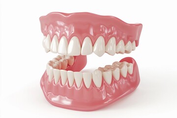 Naklejka premium Dental implant positioned securely in the jaw surrounded by natural teeth demonstrating effective oral restoration