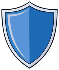 Vibrant Blue Shield Icon Symbolizing Digital Security and Data Protection Modern Flat Design Illustration