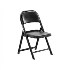 Black folding metal chair