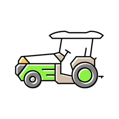 smart tractor agri tech color icon vector illustration