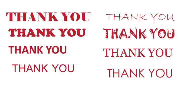 Handwritten Thank You Lettering Set – Elegant Calligraphy Vector Designs for Cards and Invitations