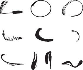 Collection of Hand Drawn Brush Strokes