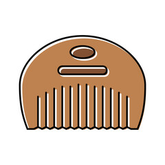beard comb men cosmetic color icon vector illustration