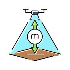 altitude meter unmanned aerial vehicle color icon vector illustration