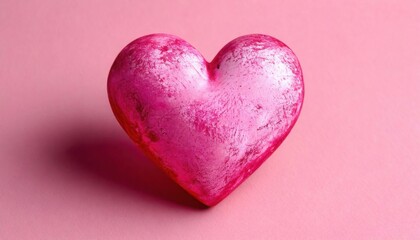 Solid Pink Stone Heart Representing Enduring and Deep Love
