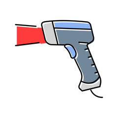 barcode scanner industry color icon vector illustration