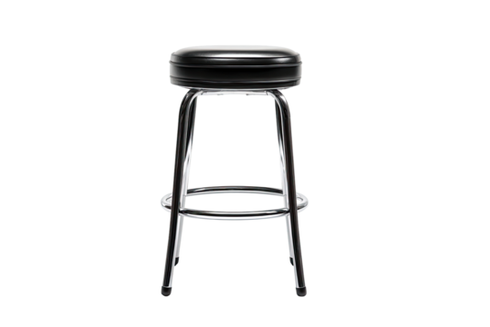 Black bar stool, front view