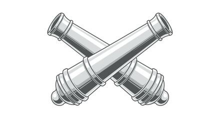 Crossed cannons artillery symbol vector illustration art