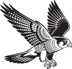 Powerful falcon soars with precision and focus symbolism