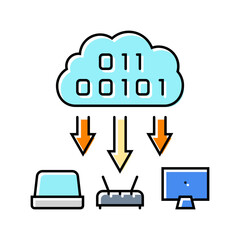 cloud computing industry color icon vector illustration