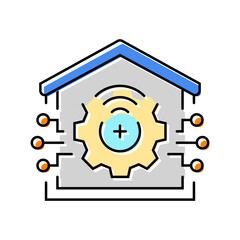 smart home automation industry color icon vector illustration